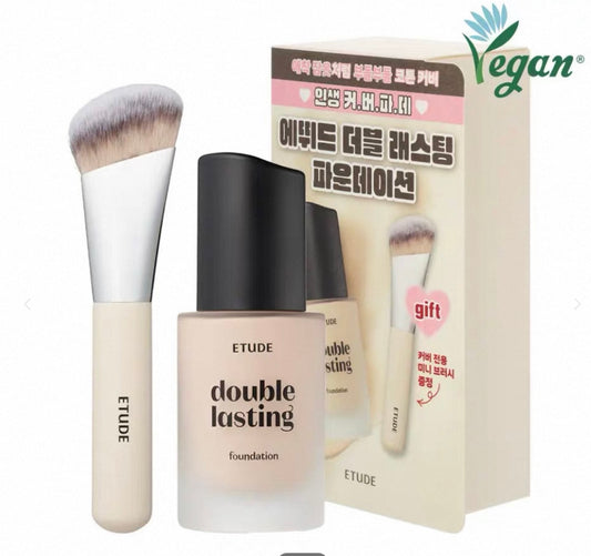 [粉底]Etude House Double Lasting Foundation全新升級版SET連粉底掃